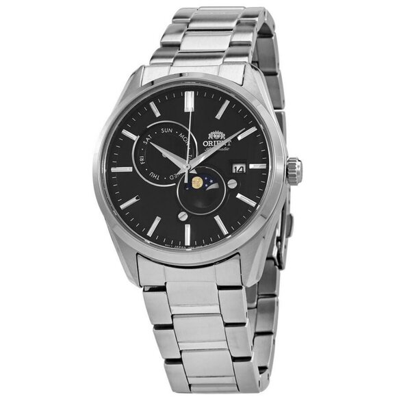 NWT Authentic Orient Sun & Moon Automatic Black Dial Men's Watch - Picture 1 of 3